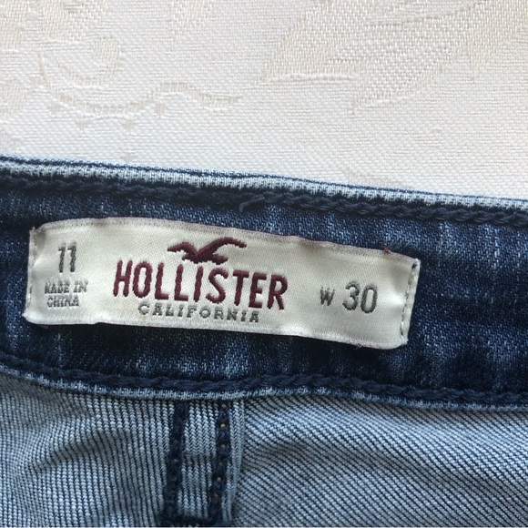 Hollister Women’s Size W30(11) Blue Ripped Skinny Jeans Pants Elastic Waist - Picture 6 of 16